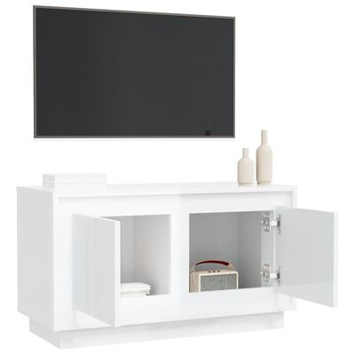 vidaXL Szafka pod TV, biała, połysk, 80x35x45 cm