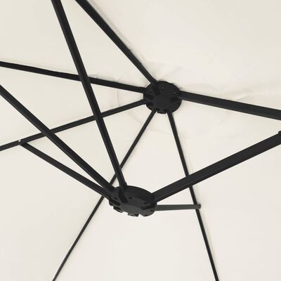 vidaXL Podwójny parasol ogrodowy z LED, piaskowy, 449x245 cm