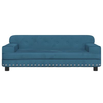 vidaXL Sofa dla dzieci, niebieska, 90x53x30 cm, aksamit