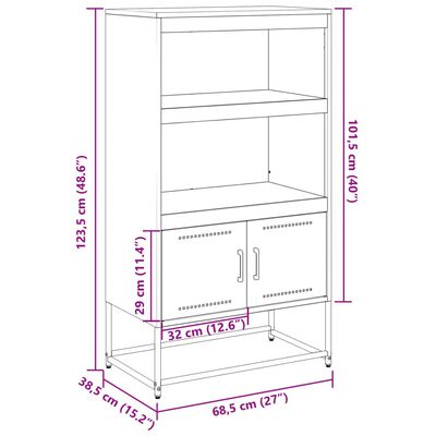 vidaXL Szafka pod telewizor, antracytowa, 100,5x39x60,5 cm, stalowa