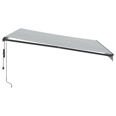 vidaXL Automatyczna markiza z LED, antracytowo-biała, 400x350 cm