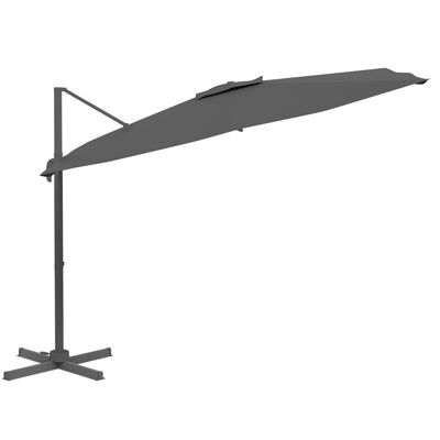 vidaXL Parasol wiszący z aluminiowym słupkiem, antracytowy, 400x300 cm