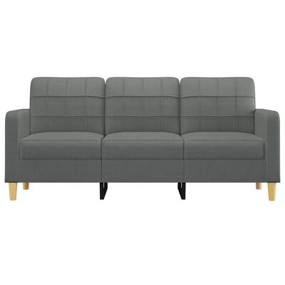 vidaXL Sofa 3-osobowa, ciemnoszara, 180 cm, tkanina, klasa B