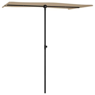 vidaXL Parasol ogrodowy na aluminiowym słupku, 180x110 cm, taupe