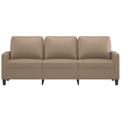 vidaXL 3-osobowa sofa, cappuccino, 180 cm, sztuczna skóra