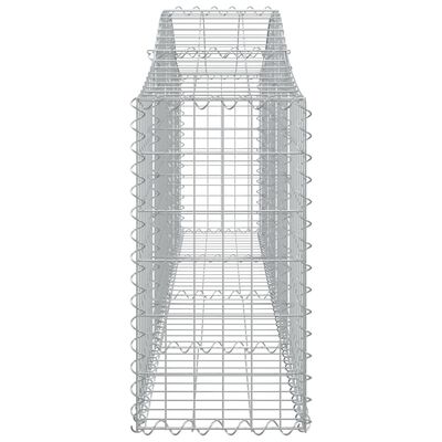 vidaXL Kosze gabionowe, 7 szt, 200x30x60/80 cm, galwanizowane żelazo