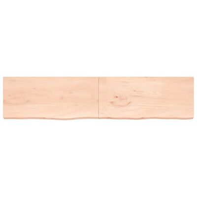 vidaXL Blat stołu, 220x50x(2-4) cm, surowe lite drewno dębowe