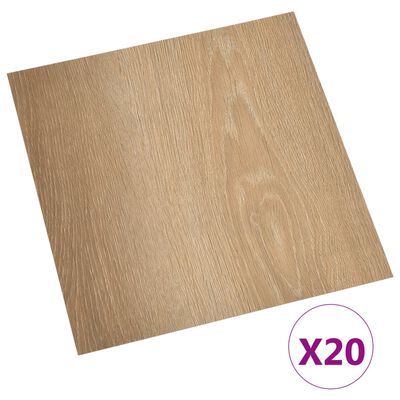 vidaXL Samoprzylepne panele podłogowe, 20 szt., PVC, 1,86 m², brązowe