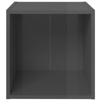 vidaXL Szafki pod TV, 4 szt., wysoki połysk, szare, 37x35x37 cm