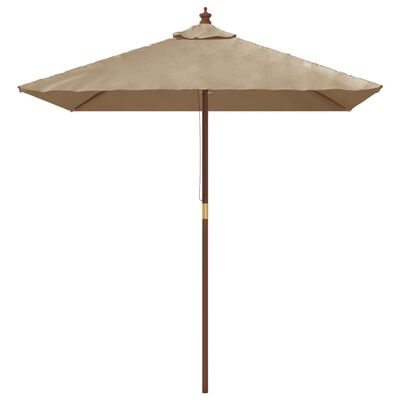 vidaXL Parasol ogrodowy na drewnianym słupku, taupe, 198x198x231 cm