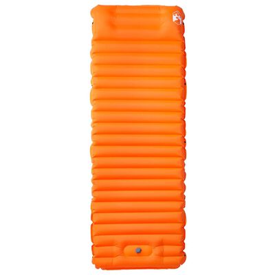 vidaXL Materac samopompujący z poduszką, 1-osobowy, pomarańczowy