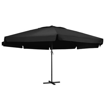 vidaXL Parasol ogrodowy na aluminiowym słupku, 500 cm, czarny