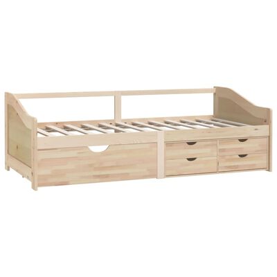 vidaXL 3-osobowa sofa/łóżko z szufladami, drewno sosnowe, 90 x 200 cm