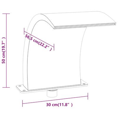 vidaXL Fontanna basenowa z LED RGB i przyłączami, akryl, 50 cm