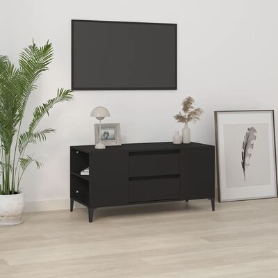 vidaXL Szafka pod TV, czarna, 102x44,5x50 cm, materiał drewnopochodny