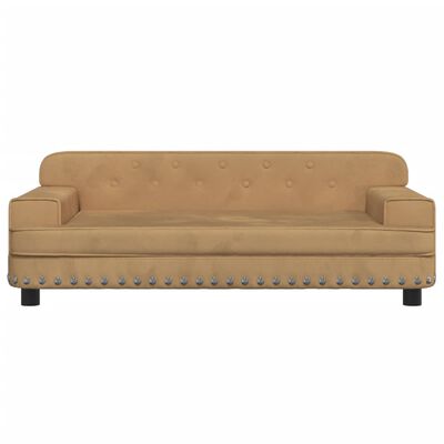 vidaXL Sofa dla dzieci, brązowa, 90x53x30 cm, aksamit