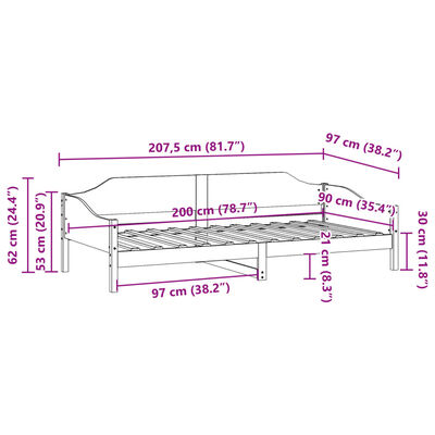 vidaXL Rama łóżka bez materaca, biała, 90x200 cm, lite drewno sosnowe