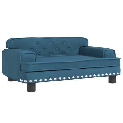 vidaXL Sofa dla dzieci, niebieska, 70x45x30 cm, aksamit