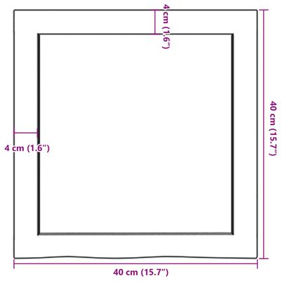 vidaXL Blat do łazienki, jasnobrązowy, 40x40x(2-4) cm, lite drewno