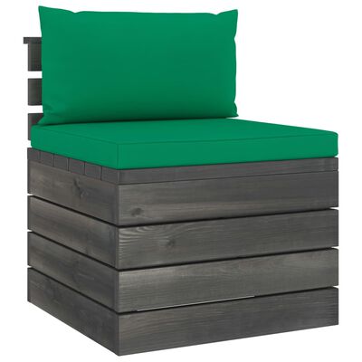 vidaXL Ogrodowa sofa 4-osobowa z palet, z poduszkami, drewno sosnowe