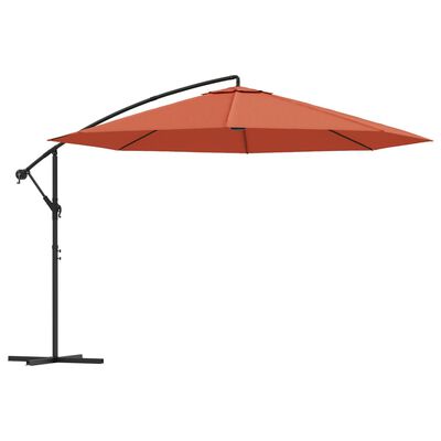 vidaXL Parasol wiszący z aluminiowym słupkiem, 350 cm, terakotowy