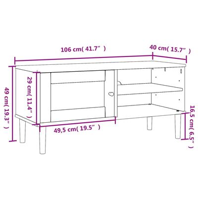 vidaXL Szafka TV SENJA, z plecionką, biała, 106x40x49 cm, sosnowa