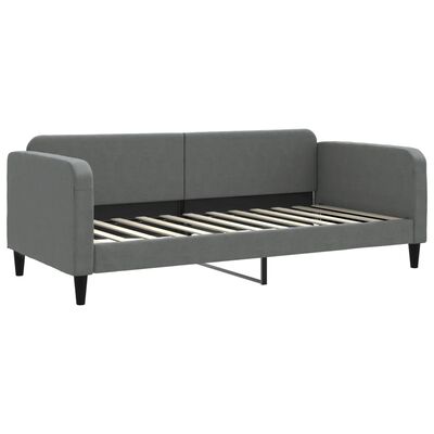 vidaXL Sofa rozsuwana z szufladami, ciemnoszara, 90x200 cm, tkanina