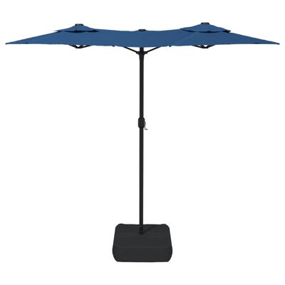 vidaXL Podwójny parasol ogrodowy z LED, niebieski, 316x240 cm