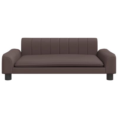 vidaXL Sofa dla dzieci, brązowa, 90x53x30 cm, sztuczna skóra