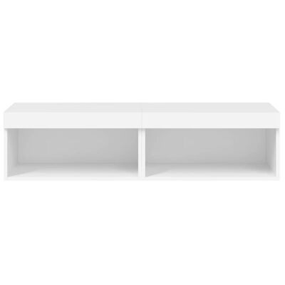 vidaXL Szafki pod TV, z oświetleniem LED, 2 szt., białe, 60x30x30 cm