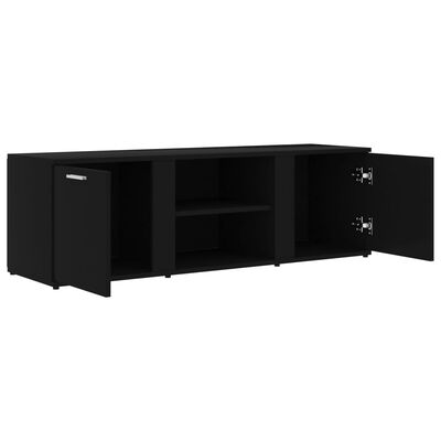 vidaXL Szafka pod TV, czarna, 120x34x37 cm, materiał drewnopochodny