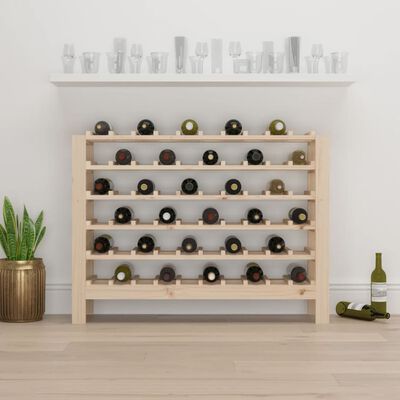 vidaXL Stojak na wino, 109,5x30x82 cm, lite drewno sosnowe
