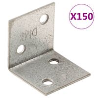 vidaXL Kątowniki, 150 szt., 2 mm, 30x25x30 mm, stal ocynkowana