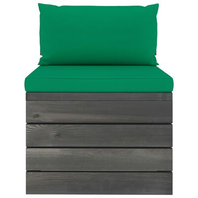 vidaXL Ogrodowa sofa 4-osobowa z palet, z poduszkami, drewno sosnowe