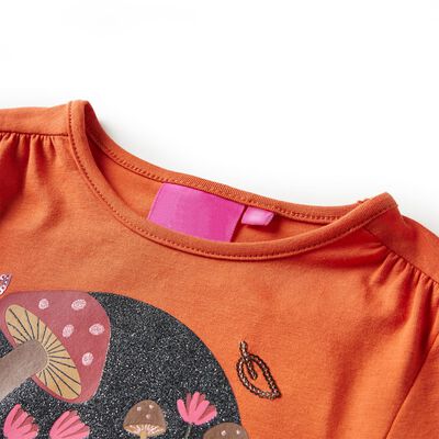 Koszulka dziecięca z długimi rękawami, palony pomarańcz, 128