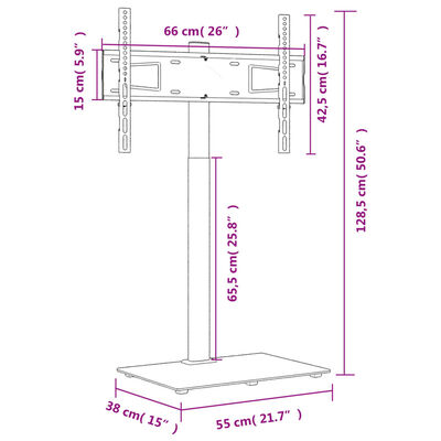 vidaXL Narożny stojak na telewizor 32-65 cali, czarny