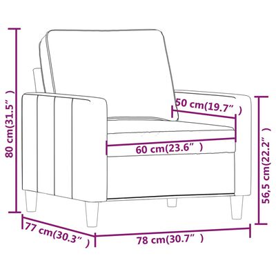 vidaXL Fotel, różowy, 60 cm, obity aksamitem