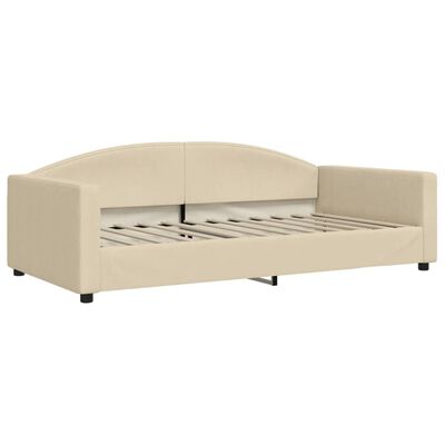 vidaXL Sofa z materacem do spania, kremowa, 100x200 cm, tkanina