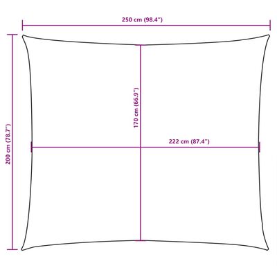 vidaXL Prostokątny żagiel ogrodowy, tkanina Oxford, 2x2,5 m, czarny