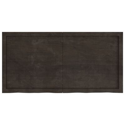 vidaXL Blat do łazienki, ciemnobrązowy, 120x60x(2-4) cm, lite drewno