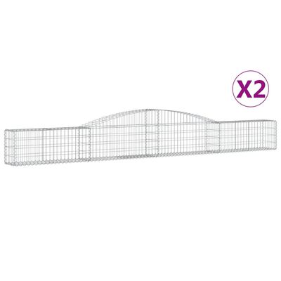 vidaXL Kosze gabionowe, 2 szt, 400x30x40/60 cm, galwanizowane żelazo