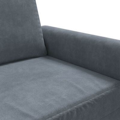 vidaXL Sofa 2-osobowa, ciemnoszary, 140 cm, tapicerowana aksamitem