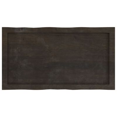 vidaXL Blat ciemnobrązowy 80x40x(2-4) cm, drewno z naturalną krawędzią