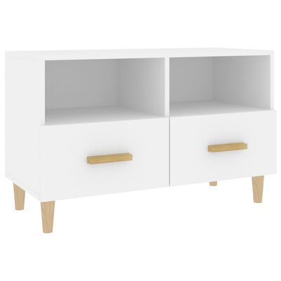 vidaXL Szafka pod TV, biała, 80x36x50 cm, materiał drewnopochodny