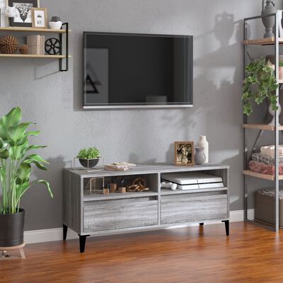 vidaXL Szafka pod TV, szary dąb sonoma, 100x34,5x44,5 cm