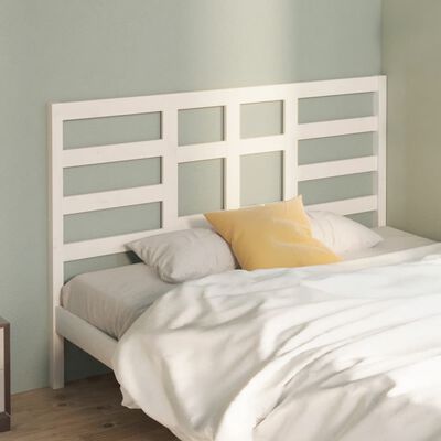vidaXL Wezgłowie łóżka, białe, 146x4x104 cm, lite drewno sosnowe