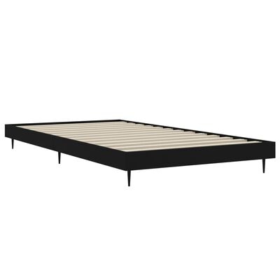 vidaXL Rama łóżka, czarna, 90x200 cm, materiał drewnopochodny