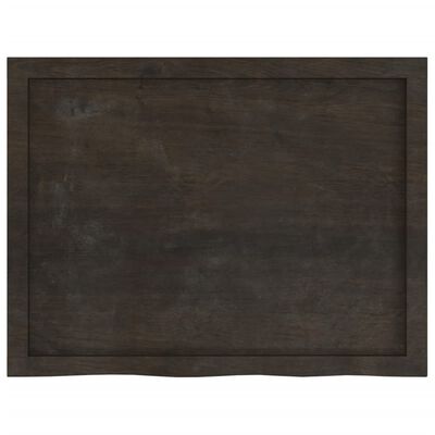 vidaXL Półka, ciemnobrązowa, 80x60x(2-6) cm, wykończone drewno dębowe