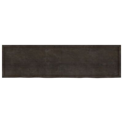 vidaXL Blat stołu, ciemnobrązowy, 220x60x(2-6) cm, lite drewno dębowe