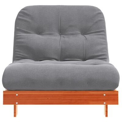 vidaXL Sofa rozkładana futon, z materacem, woskowy brąz, 90x206x11 cm